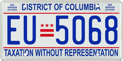 DC license plate EU5068