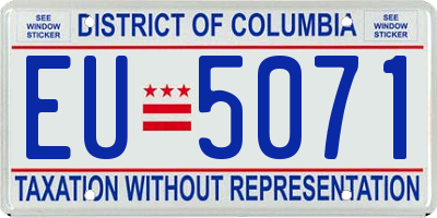 DC license plate EU5071