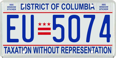DC license plate EU5074