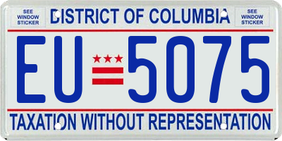 DC license plate EU5075