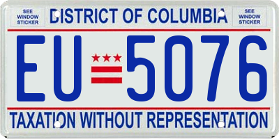 DC license plate EU5076