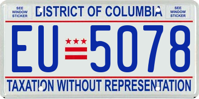 DC license plate EU5078
