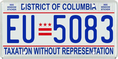 DC license plate EU5083