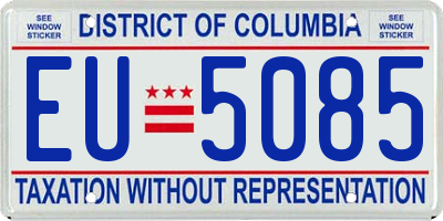 DC license plate EU5085