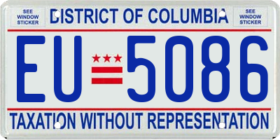 DC license plate EU5086