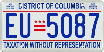 DC license plate EU5087