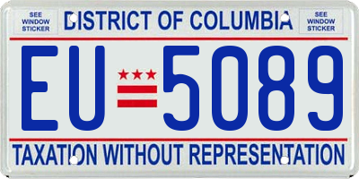 DC license plate EU5089