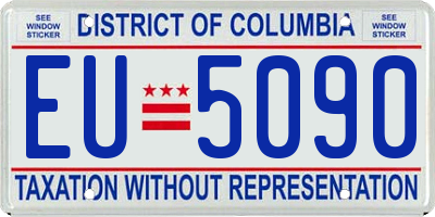 DC license plate EU5090