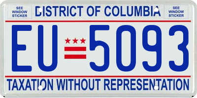 DC license plate EU5093