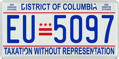 DC license plate EU5097