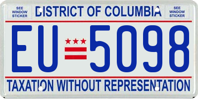 DC license plate EU5098