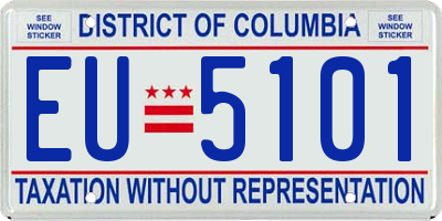 DC license plate EU5101