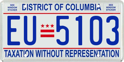 DC license plate EU5103