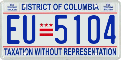 DC license plate EU5104