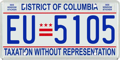 DC license plate EU5105
