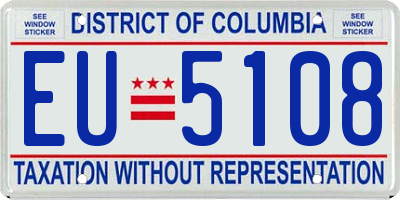 DC license plate EU5108