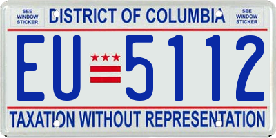 DC license plate EU5112