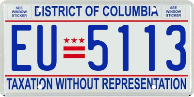 DC license plate EU5113