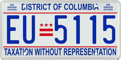 DC license plate EU5115