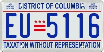 DC license plate EU5116
