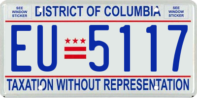 DC license plate EU5117