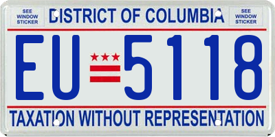 DC license plate EU5118