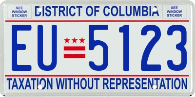 DC license plate EU5123