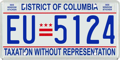 DC license plate EU5124