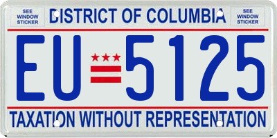 DC license plate EU5125