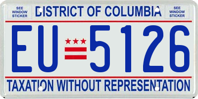 DC license plate EU5126