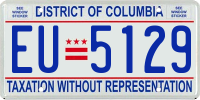 DC license plate EU5129