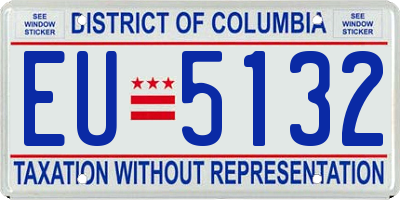 DC license plate EU5132