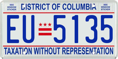 DC license plate EU5135