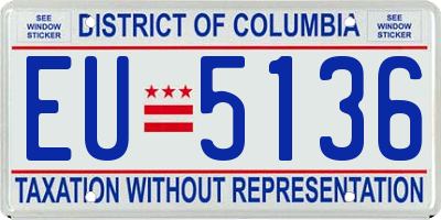 DC license plate EU5136
