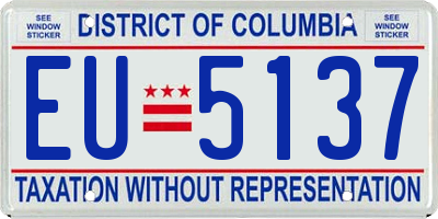 DC license plate EU5137