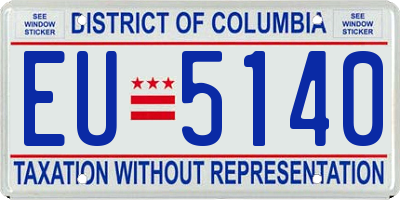 DC license plate EU5140