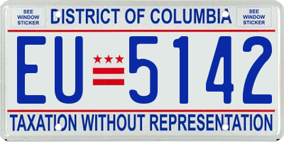 DC license plate EU5142
