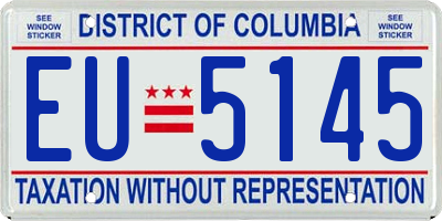 DC license plate EU5145