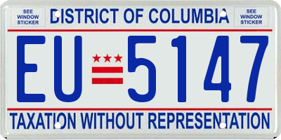 DC license plate EU5147