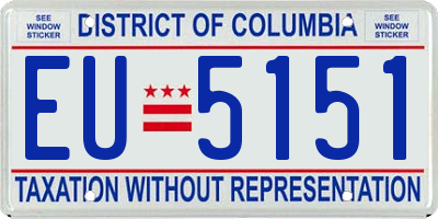 DC license plate EU5151