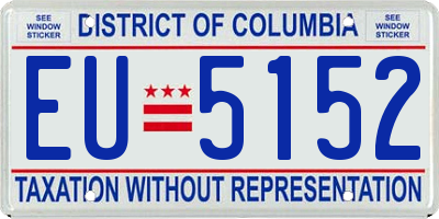 DC license plate EU5152