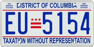 DC license plate EU5154