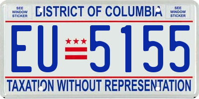 DC license plate EU5155