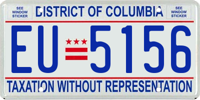 DC license plate EU5156