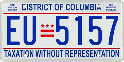 DC license plate EU5157