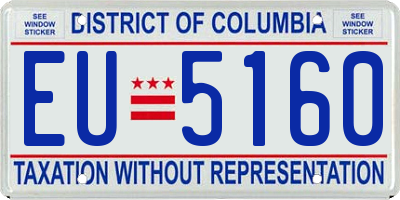 DC license plate EU5160