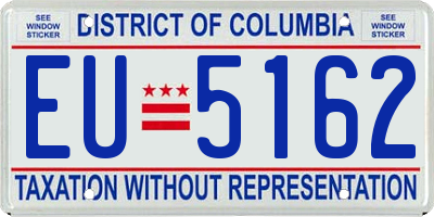 DC license plate EU5162