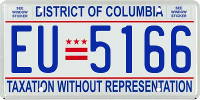 DC license plate EU5166