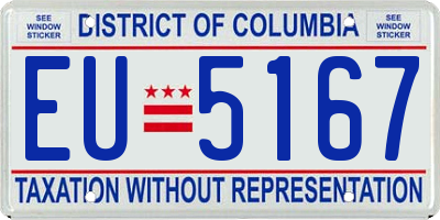 DC license plate EU5167