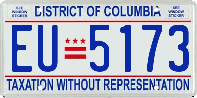 DC license plate EU5173